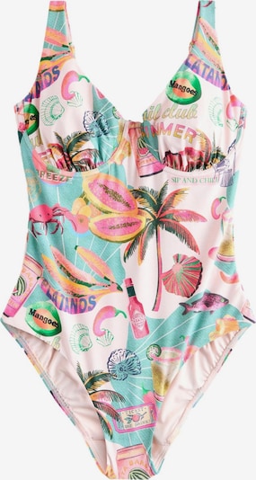 Next Muotoileva uimapuku värissä turkoosi / vihreä / vaaleanpunainen / roosa, Tuotenäkymä