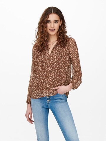 ONLY Blouse in Bruin: voorkant