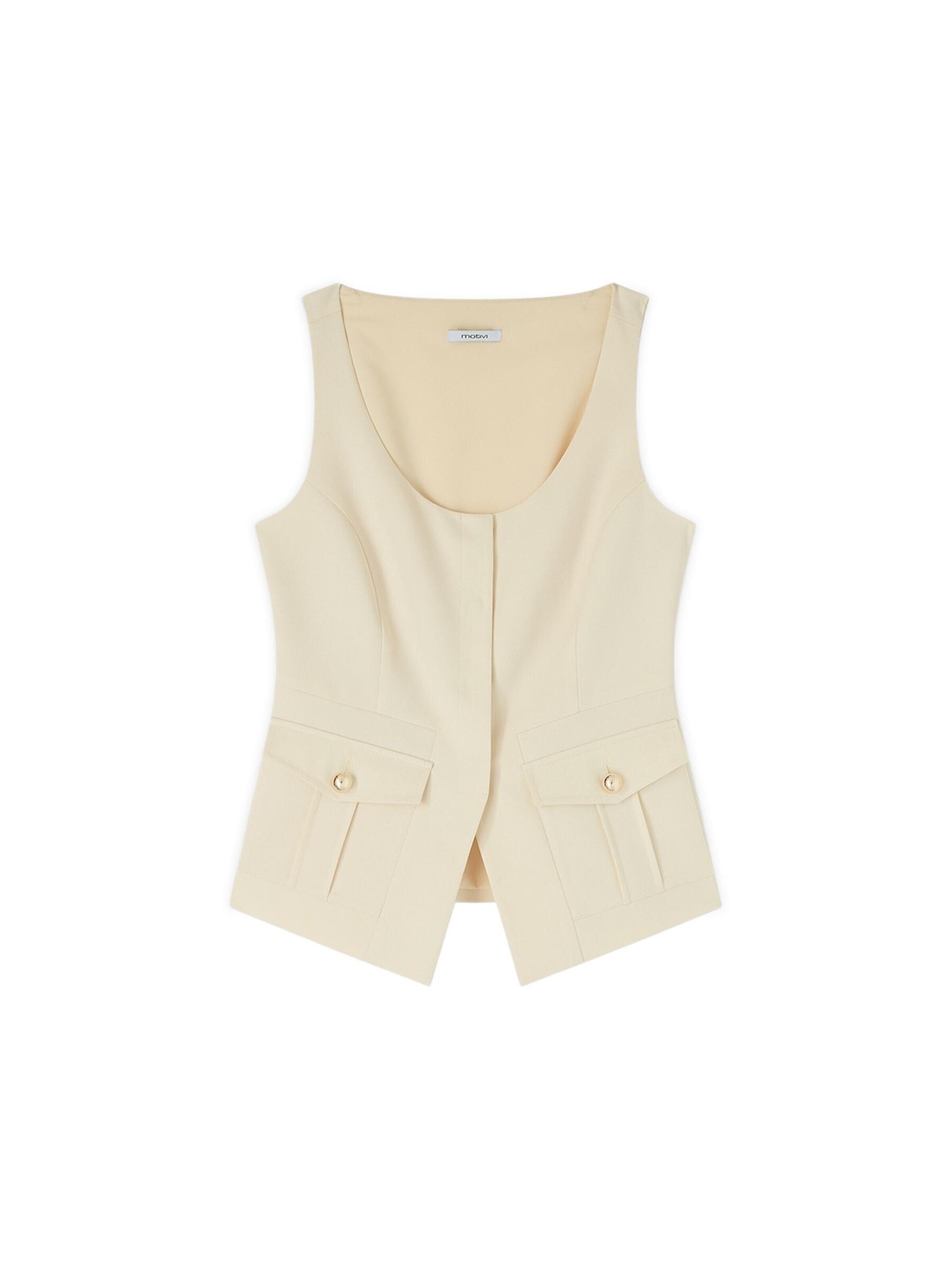 Gilet de costume MOTIVI en blanc : devant