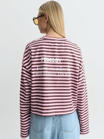 T-shirt 'ELIN STRIPE LONGSLEEVE' FEMSSY en rose
