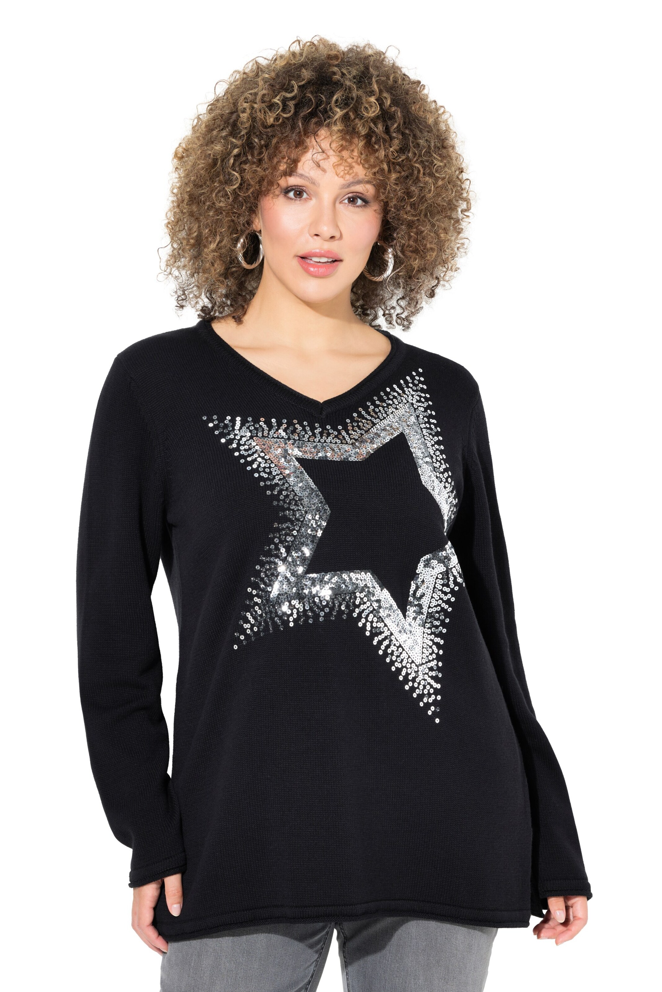 Ulla Popken Pullover in Schwarz: Vorderseite
