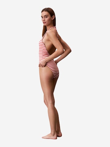 Calvin Klein Jeans Triangel Badpak 'PLUNGE ONE PIECE LV00Q61216' in Oranje