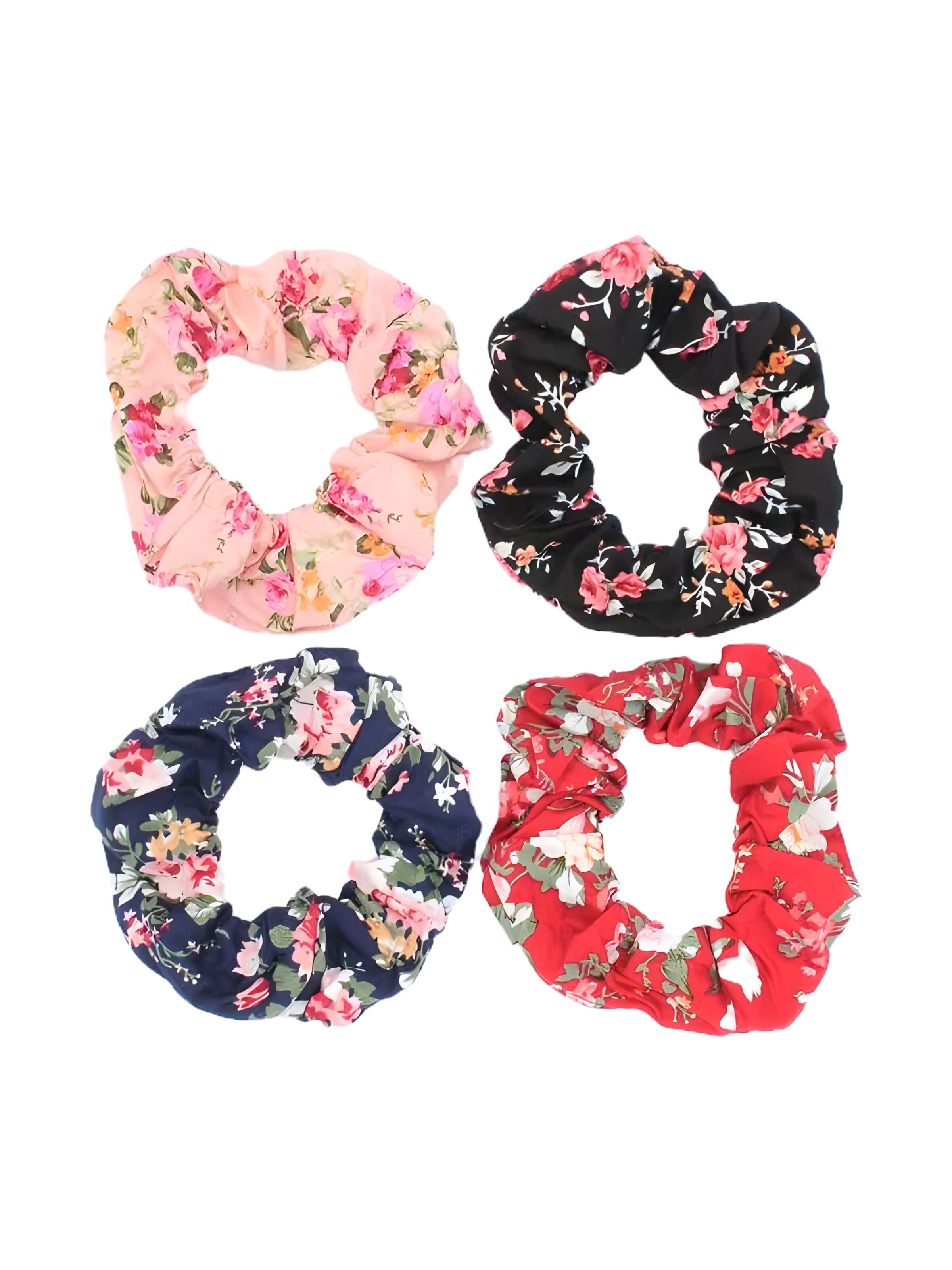 Good to Blue Hair jewelry 'Floral Dream Scrunchie Set' in Black: front