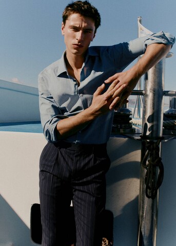MANGO MAN Slim fit Button Up Shirt 'Selection' in Blue