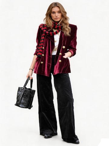 KoJooin Marynarka 'Damen Jacke Samt Blazer Doppelknopf Revers Elegant Zweireiher Freizeit' w kolorze czerwony