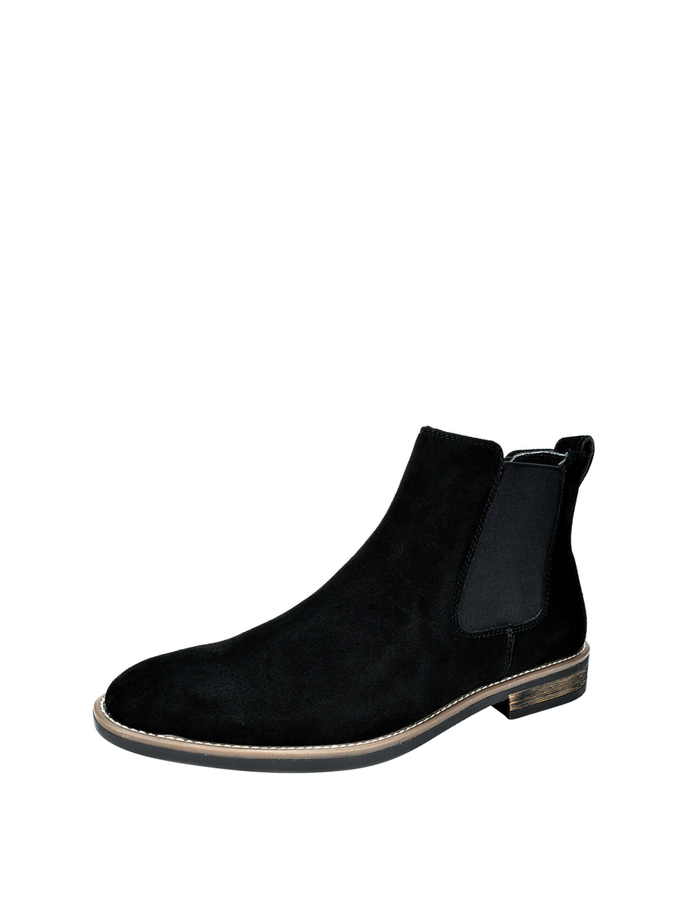 Bruno Marc Chelsea Boots in Black: front