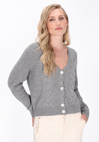 DreiMaster Vintage Knit cardigan in Grey: front