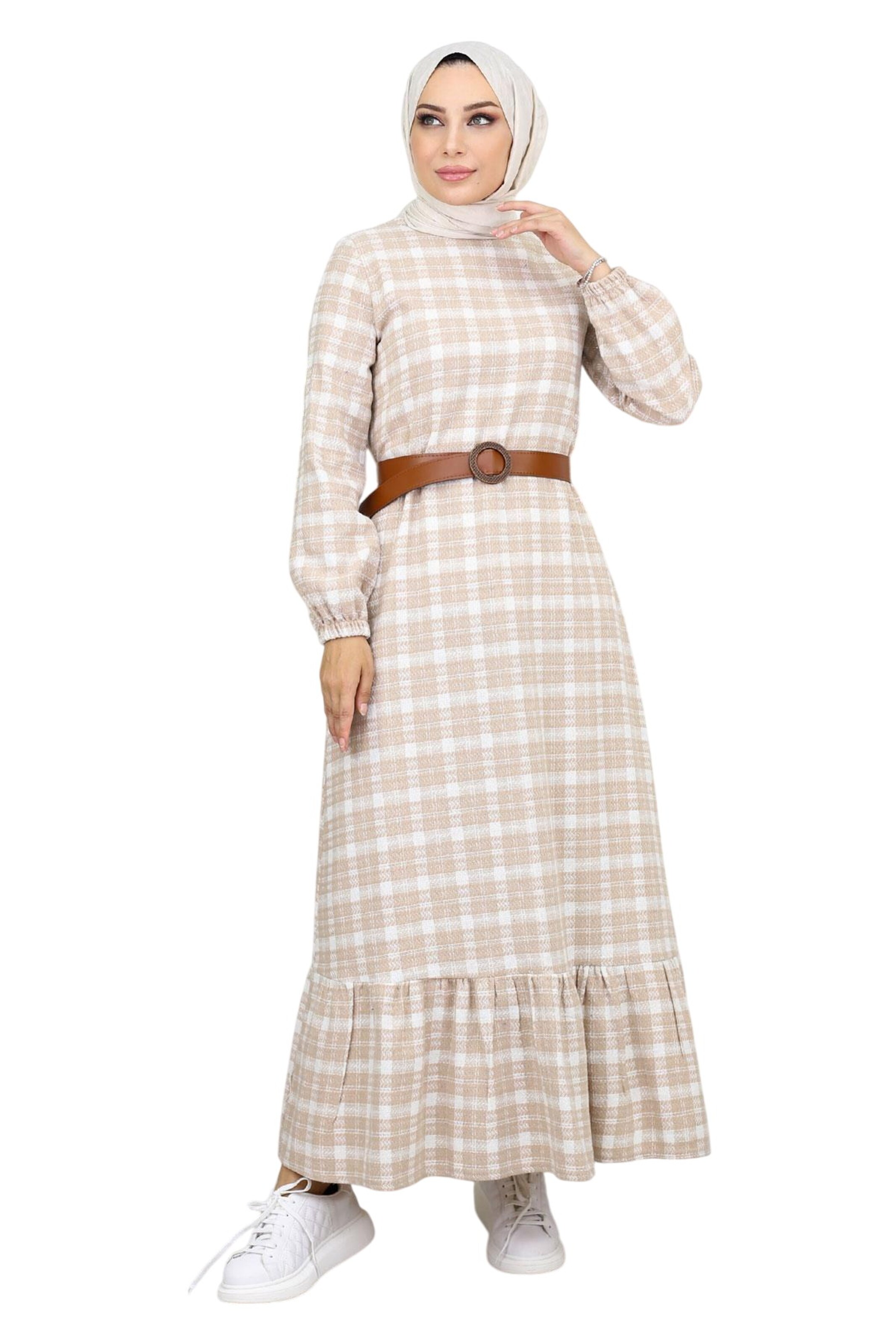 MODAMIHRAM Dress in Beige: front