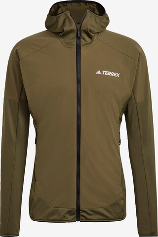 ADIDAS TERREX Athletic Fleece Jacket 'Skyclimb' in Green: front