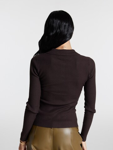 ABOUT YOU x Chiara Biasi Knit cardigan 'Thea' in Brown