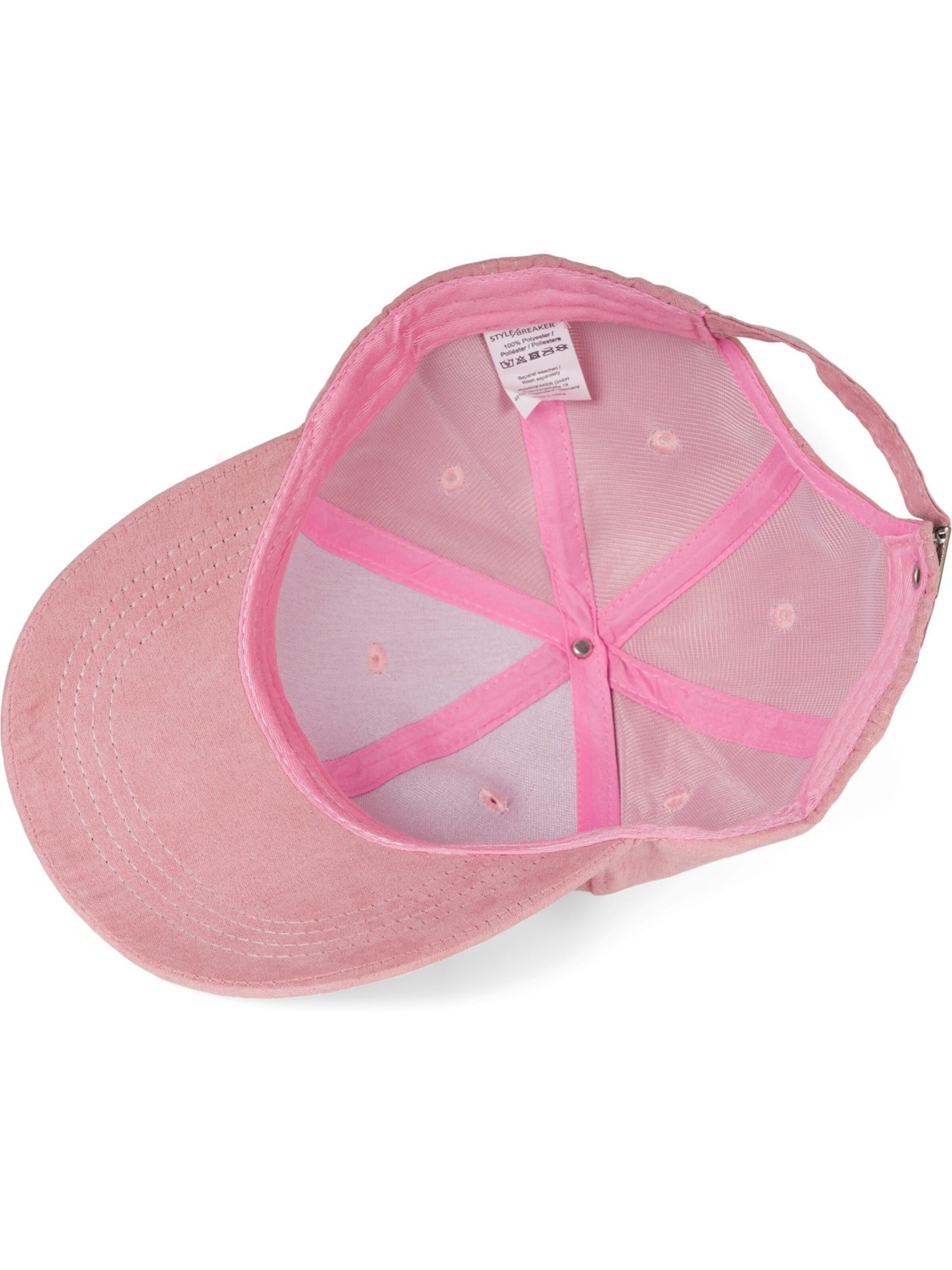 styleBREAKER Cap 'Cap in Wildleder Optik' in Pink