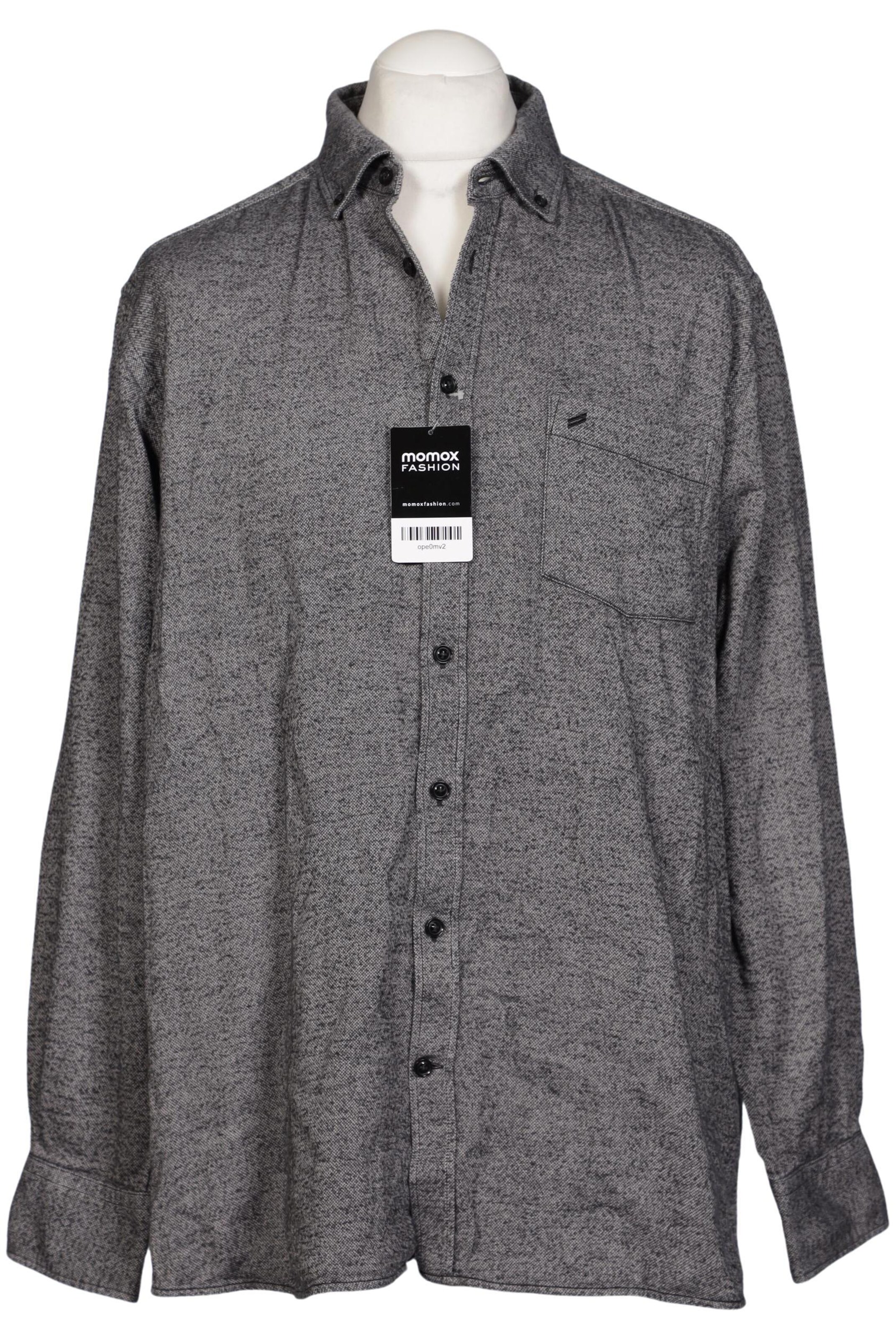 HECHTER PARIS Button Up Shirt in XL in Grey: front