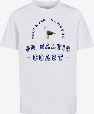 F4NT4STIC Shirt 'Möwe Knut & Jan Hamburg' in White: front