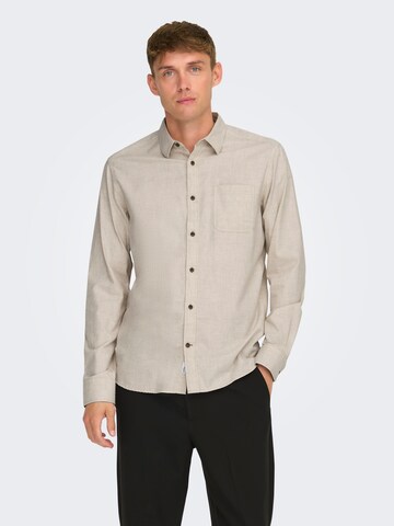 Only & Sons Regular fit Button Up Shirt 'ONSRoad' in Grey: front