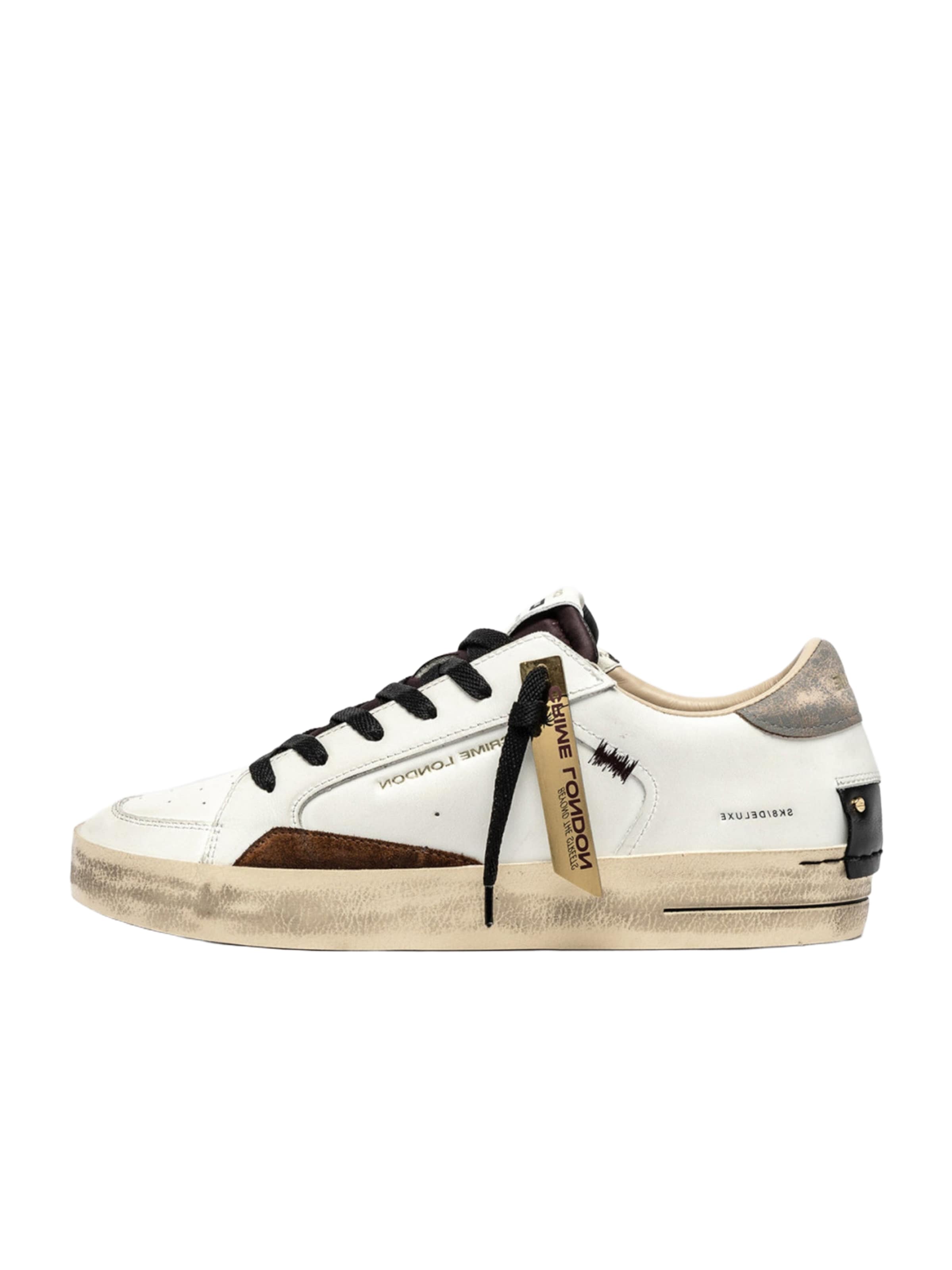 Sneaker bassa 'Sk8 Deluxe' di Crime London in bianco: frontale