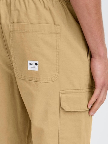 !Solid Tapered Cargobroek 'CAELAN' in Beige