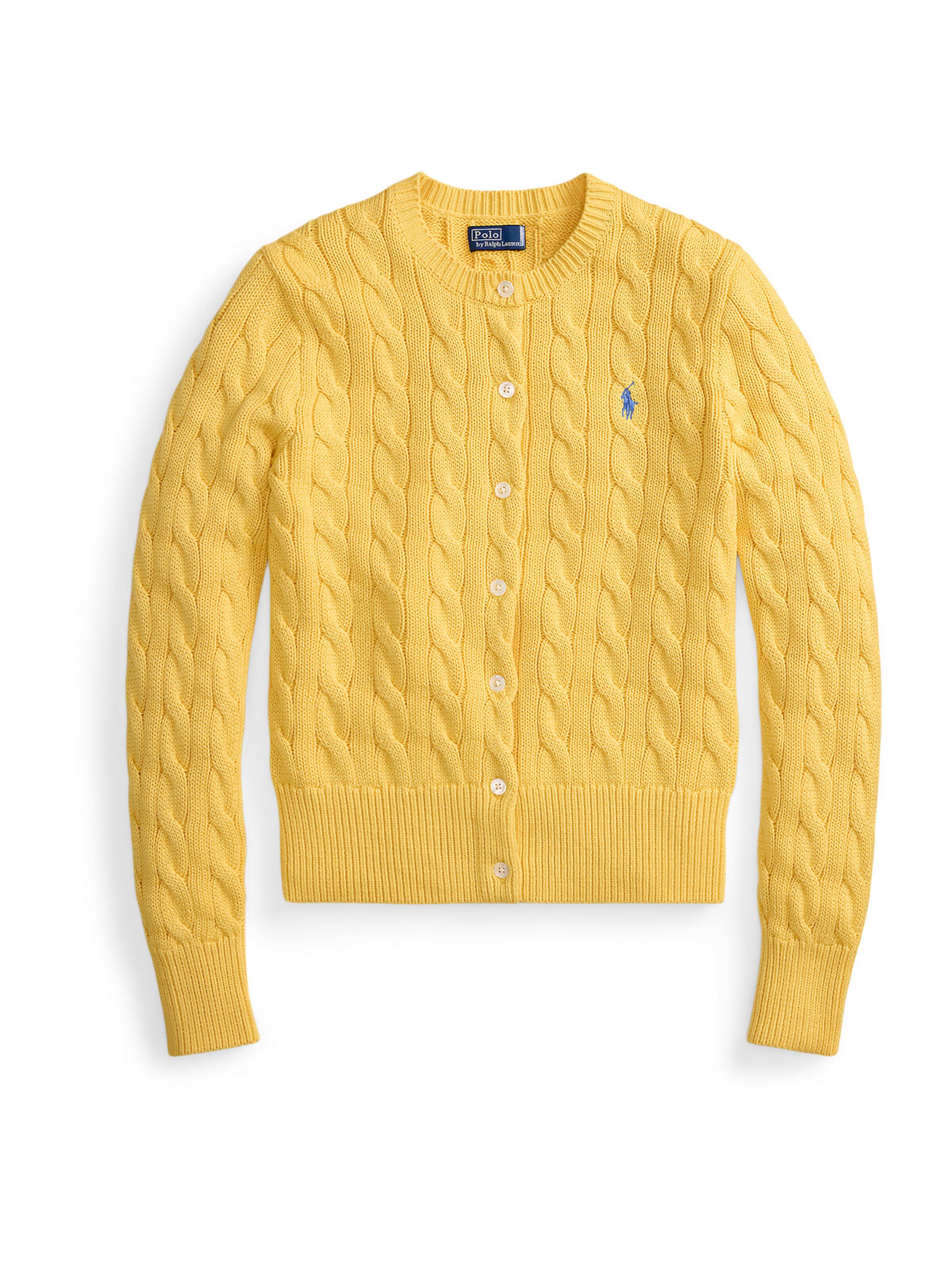 Geacă tricotată de la Polo Ralph Lauren pe galben: față