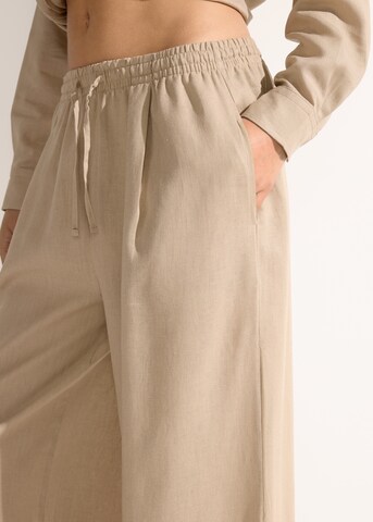 CALZEDONIA Wide leg Pants 'Palazzo' in Beige