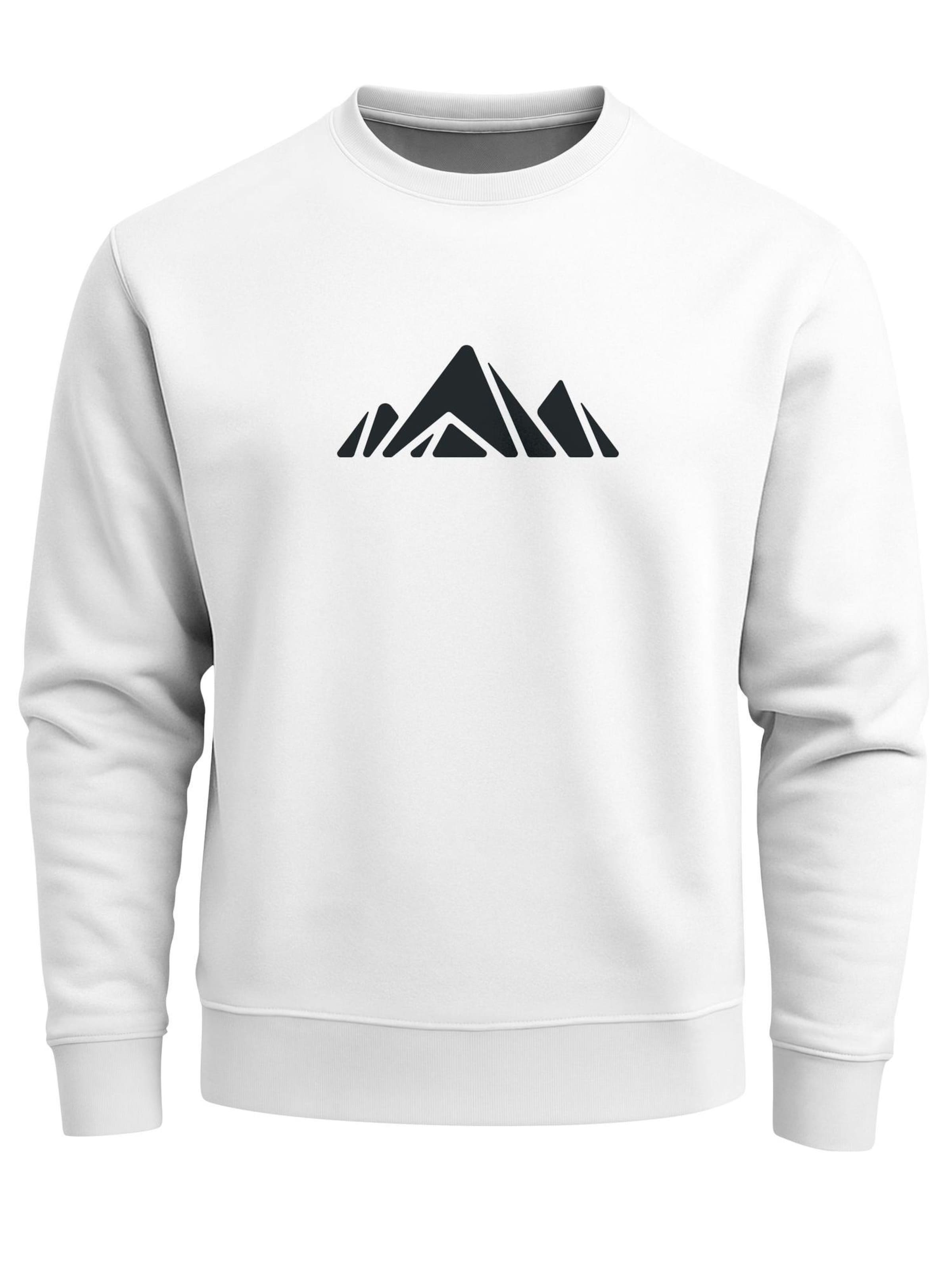 Neverless Sweatshirt 'Berg Polygon' in White: front