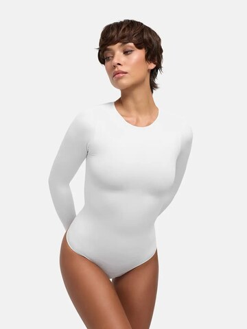 cfab - Body moldeador 'Clean Longsleeve Crewneck Sculpting Bodysuit with String' en blanco