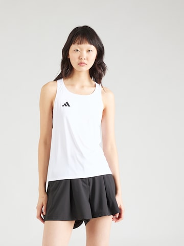 ADIDAS PERFORMANCE Sports Top 'ADIZERO' in White: front
