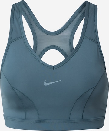 NIKE Bustier Sport bh in Blauw: voorkant