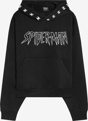 Felpa 'SPIDERMAN' di Bershka in nero: frontale