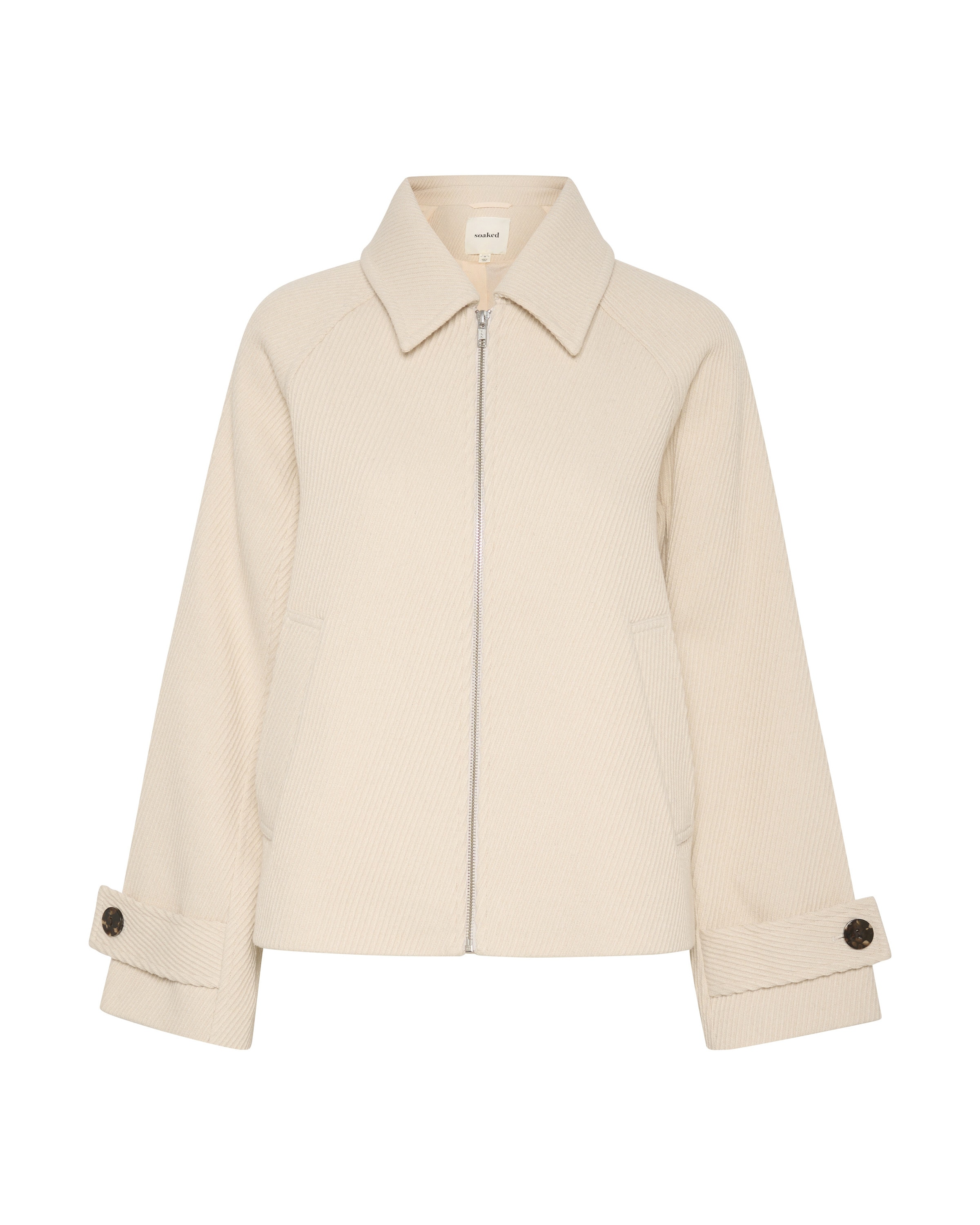 SOAKED IN LUXURY Between-season jacket 'Akeleje' in Beige: front