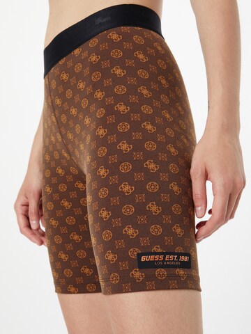 GUESS Skinny Workout Pants 'AGGIE' in Brown