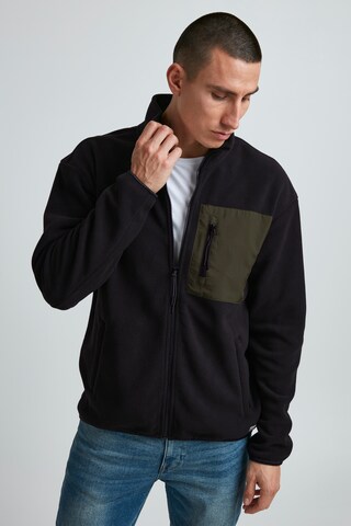 BLEND Zip-Up Hoodie in Black: front