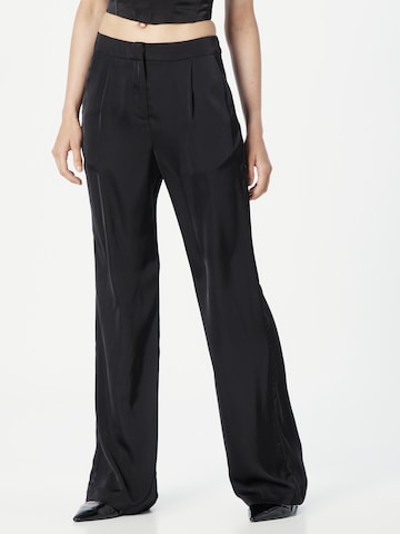 Misspap Regular Pleat-Front Pants in Black: front