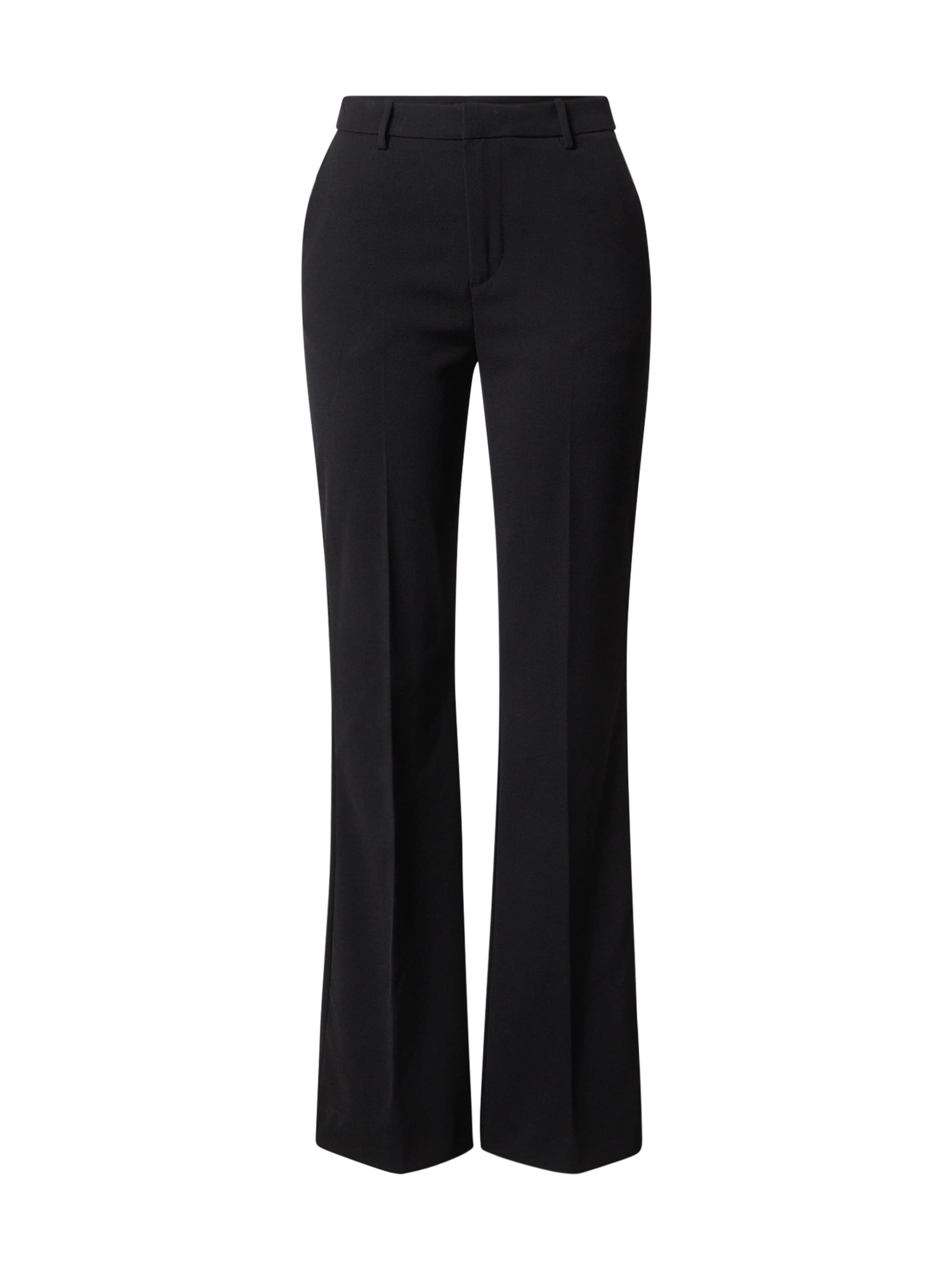 Lindex Regular Панталон с ръб 'Fiona' в черно: отпред