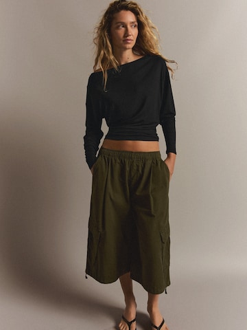 Bershka Shirt in Zwart