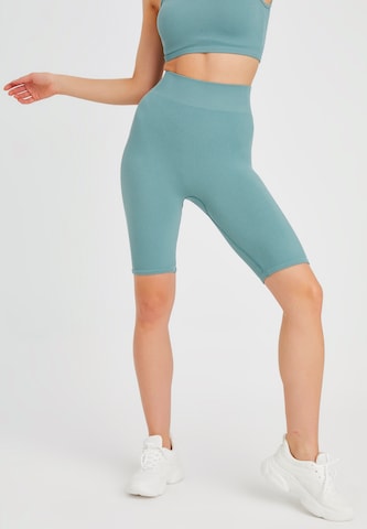 Leif Nelson Slim fit Leggings in Green: front