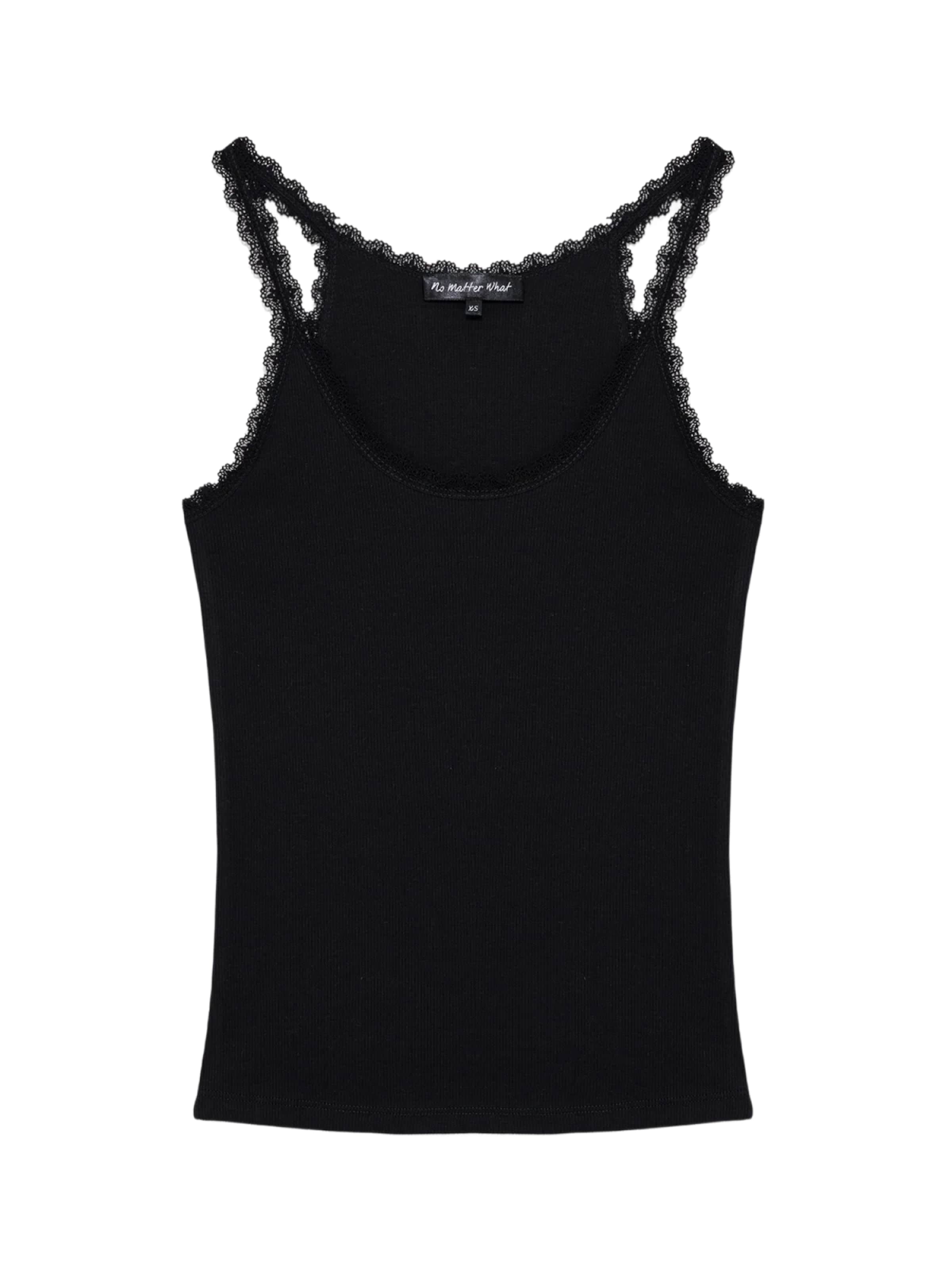 No Matter What Top in Schwarz: Vorderseite