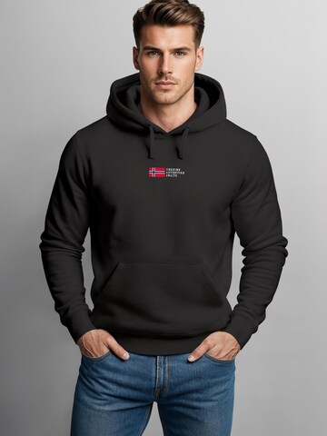 Neverless Sweatshirt 'Norway Explorer' in Schwarz