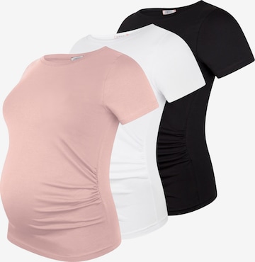 M.M.C. Shirt 'Basic Umstandsmode Kurzarm' in Pink: Vorderseite
