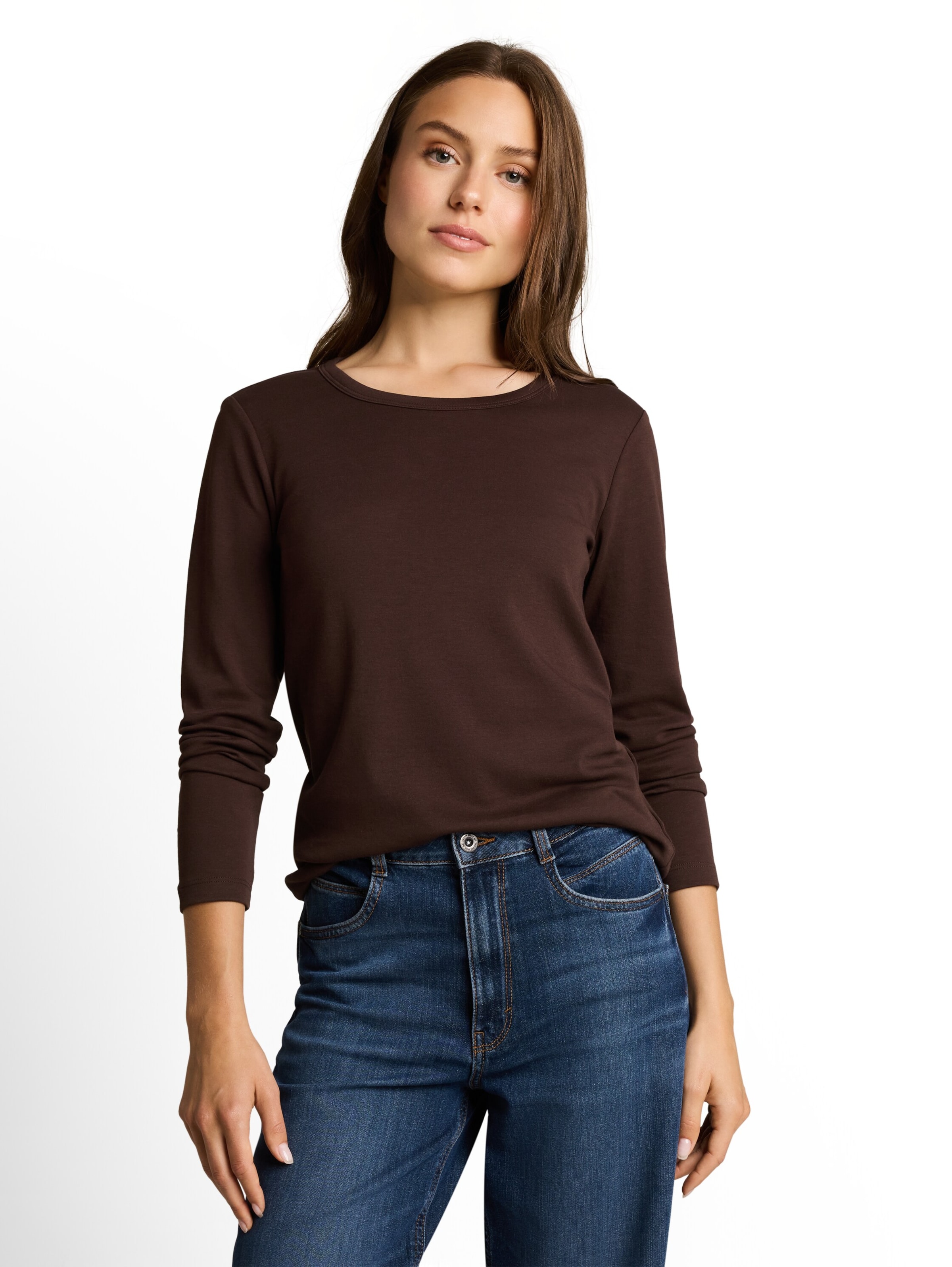 TOM TAILOR Shirt in Bruin: voorkant