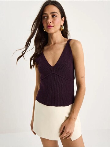 Bianco Lucci Gebreide top in Lila