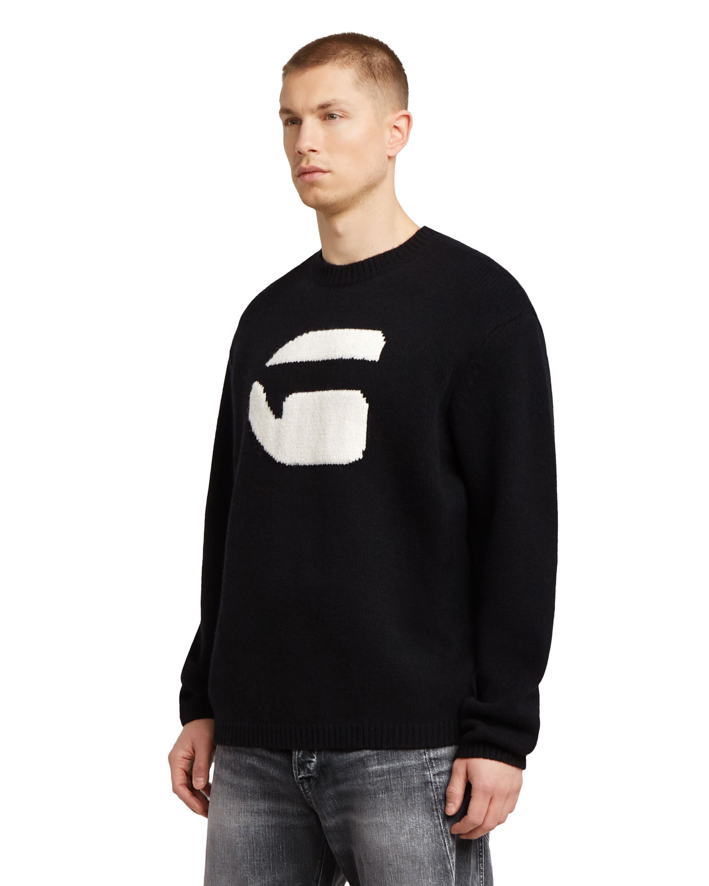 Pull-over 'G-Logo Relaxed Knit' G-STAR en noir