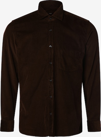 Nils Sundström Regular fit Button Up Shirt ' ' in Brown: front