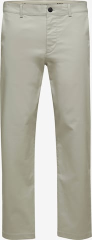 SELECTED HOMME - Calças chino 'Stoke' em cinzento: frente