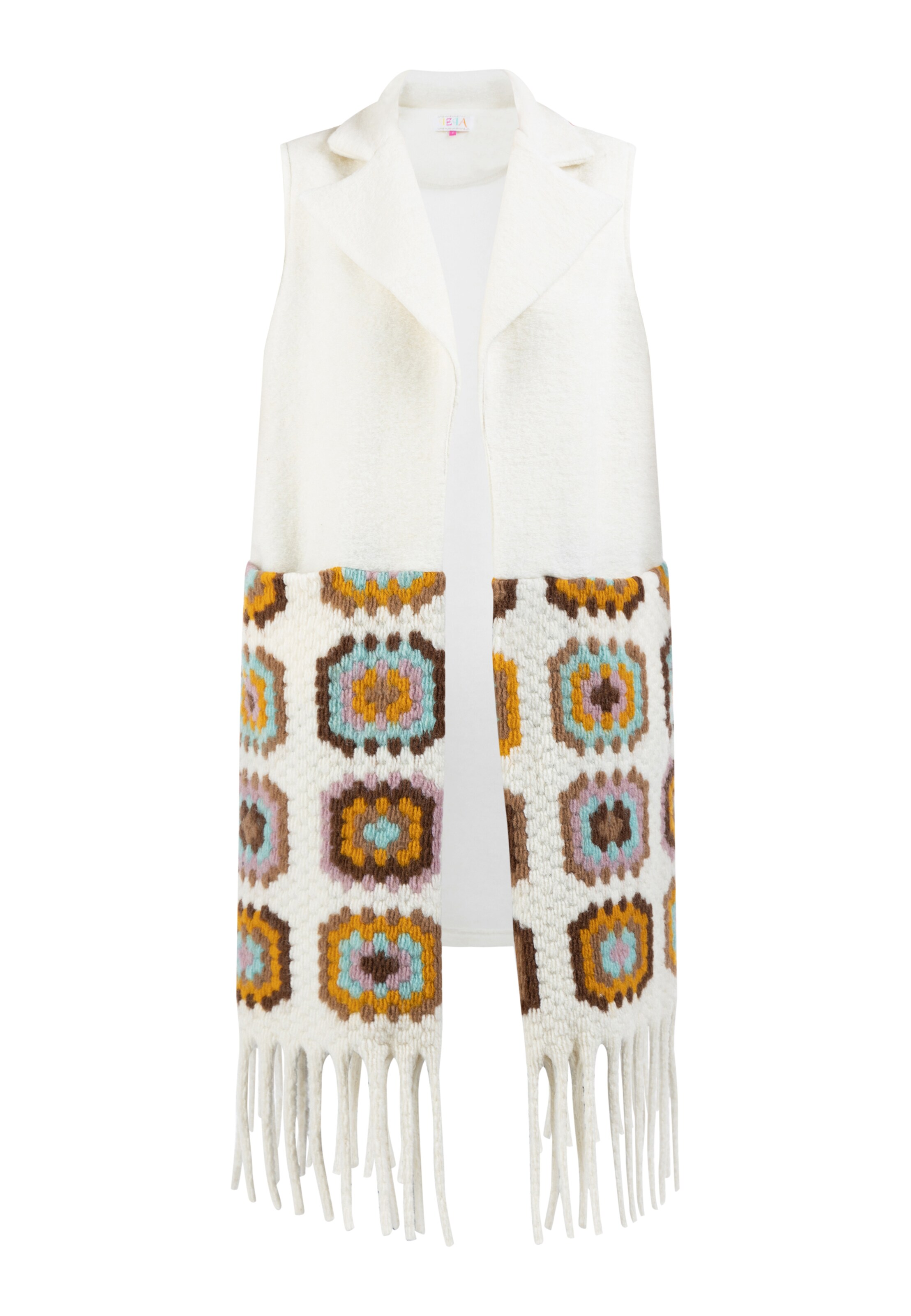 IZIA Knitted vest in White: front