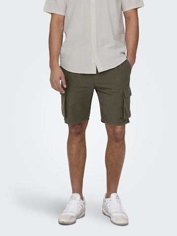 Only & Sons Regular Shorts 'Sinus' in Grün: predná strana