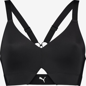 PUMA Triangle Bra in Black: front