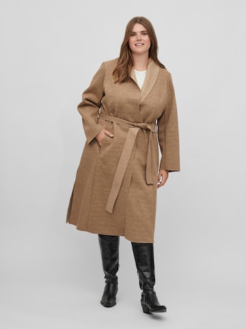 Vila Curve Between-Seasons Coat 'Juice' in Brown: front