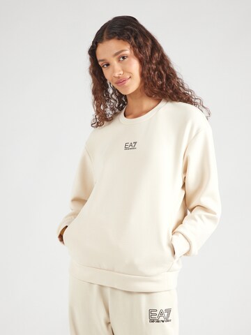 Felpa di EA7 Emporio Armani in beige: frontale
