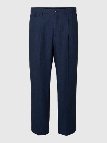 SELECTED HOMME Regular Trousers with creases in Blue: front