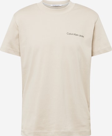 T-Shirt Calvin Klein Jeans en beige : devant