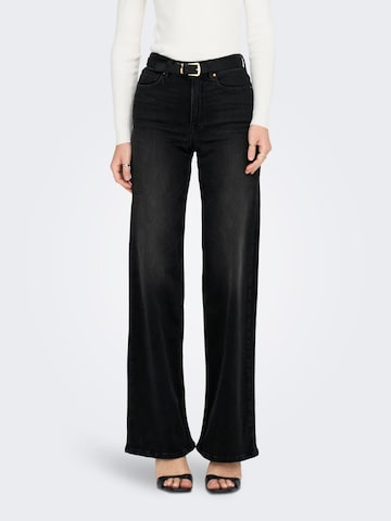 ONLY Wide leg Jeans 'Madison' in Zwart: voorkant